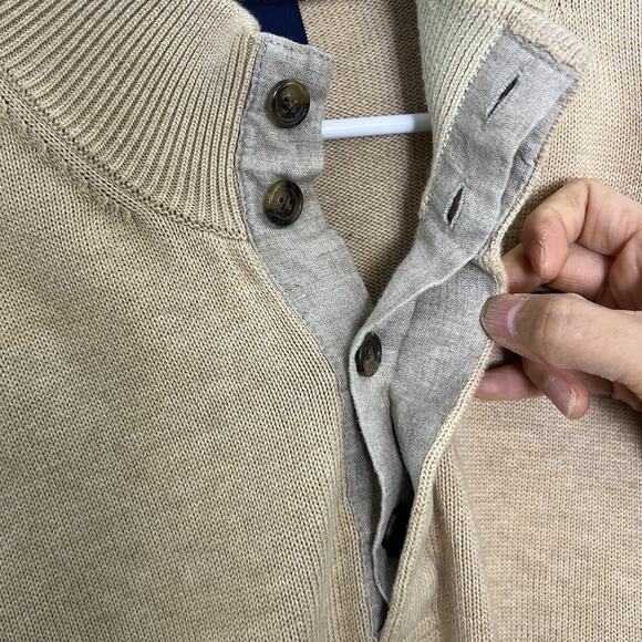 Brooks Brothers Men's 100% Supima Cotton Pullover Sweater Tan Sz XL Office Basic - Picture 9 of 14